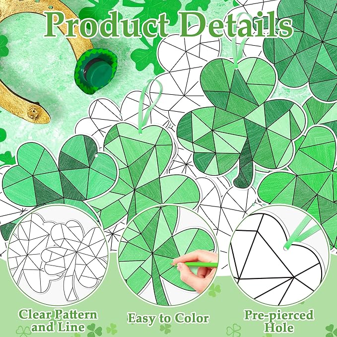 DIY Shamrock Ornaments: 83-Piece St. Patrick's Day Craft Kit for Kids!