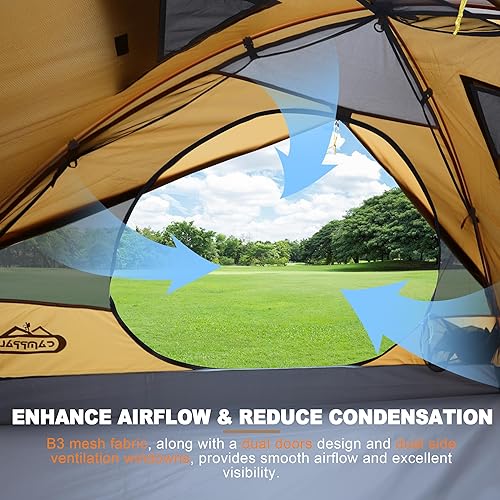 Miniatura 6 de Tienda de campaña de mochilero para 2 personas, impermeable, resistente al viento, tienda de campaña para dos personas, ligera y fácil configuración