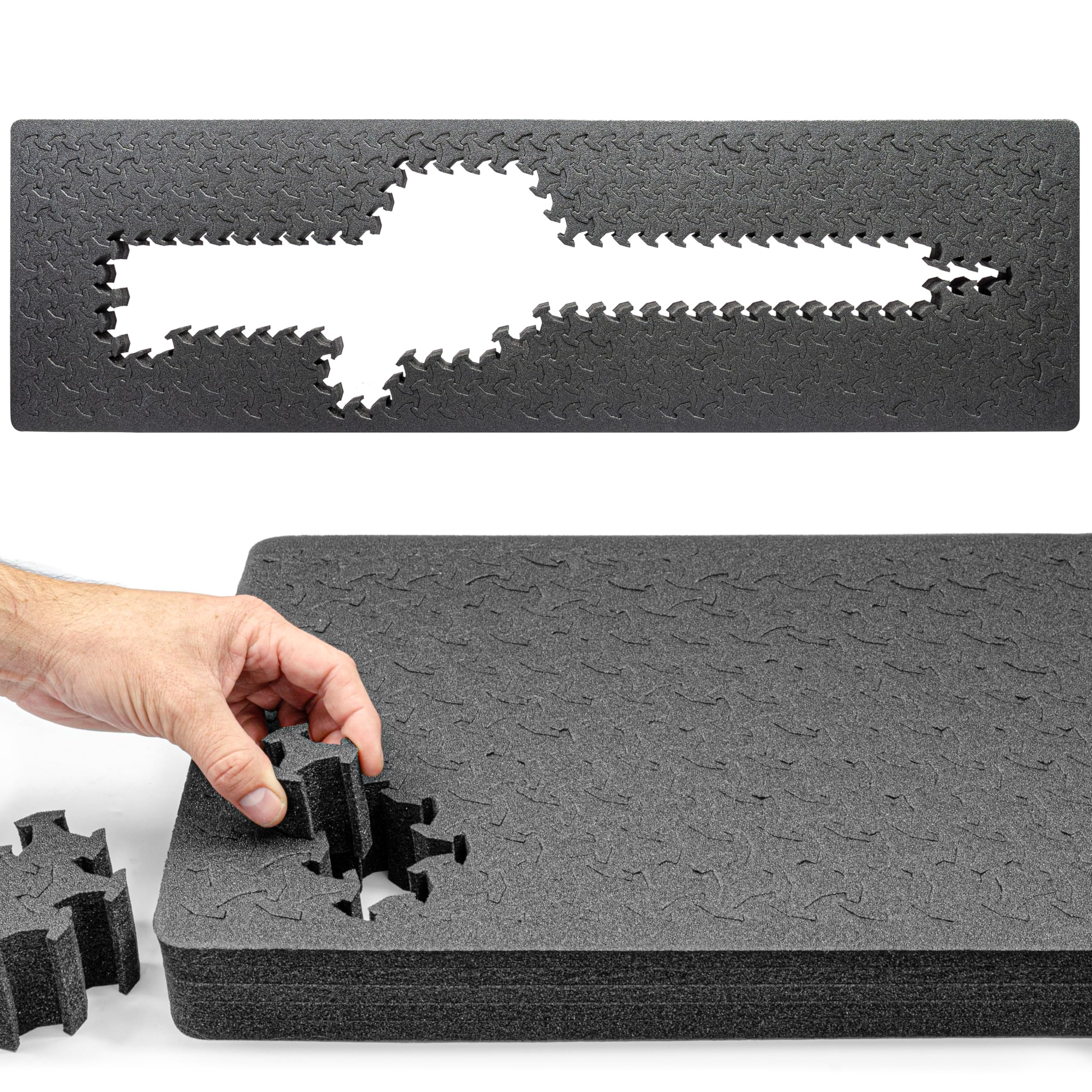 Eylar 48” Hard Rifle Case Equipped With Ragar Reconfigurable & Reusable XP Crosslinked Foam Insert, Waterproof, Shockproof Meets TSA Requirements (White)