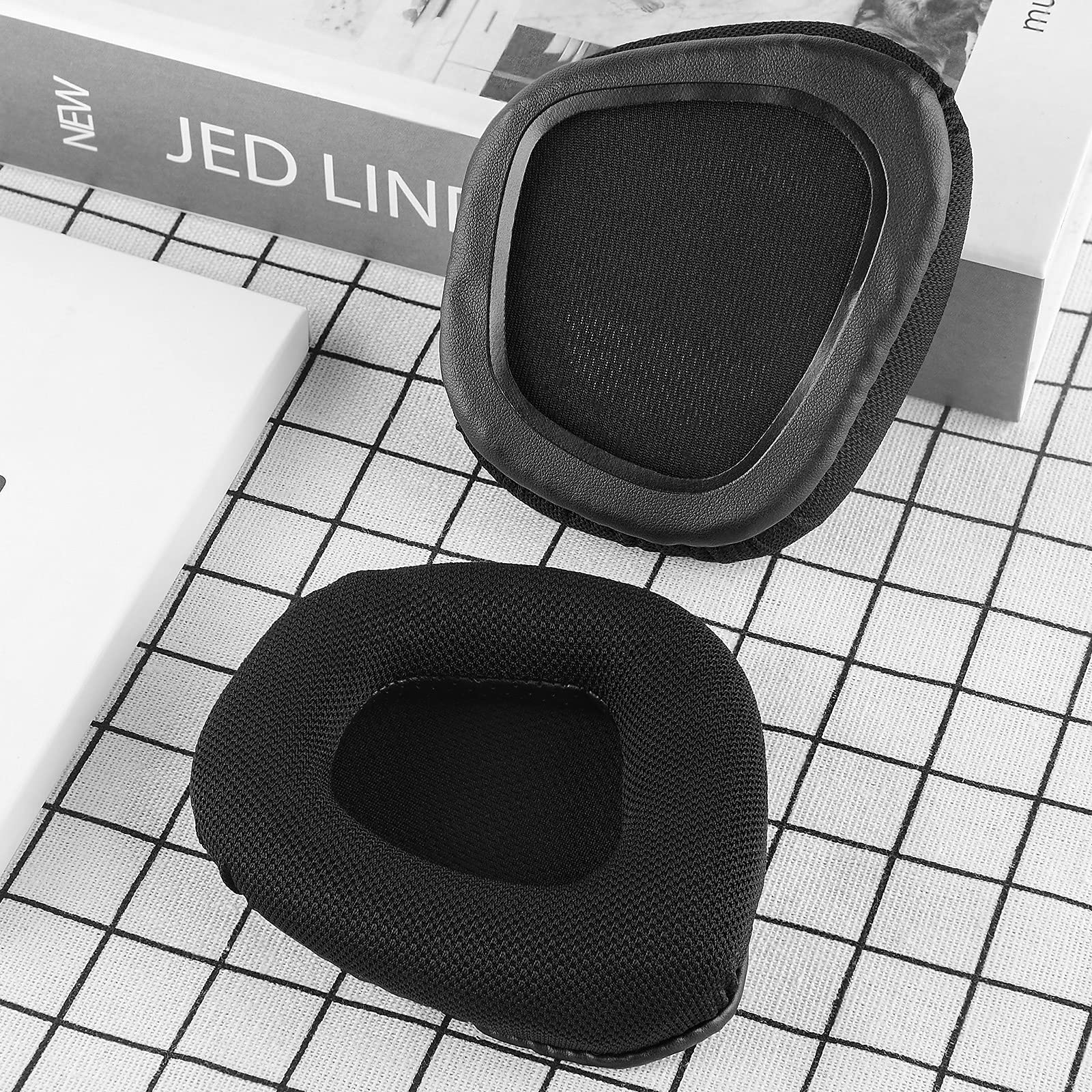 Geekria Comfort Mesh Fabric Replacement Ear Pads for Corsair Void/Void v2/Void Pro/Pro RGB/Void Elite/EliteRGB/Surround Wired & Wireless RGB USB Gaming Headphones (Black) - Image 4