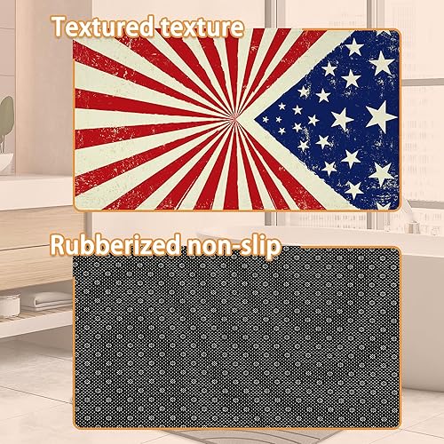 Miniatura 4 de Mogifedc Tapete con bandera de Estados Unidos, decoración de interiores, tapete antideslizante para puerta de entrada, tapete para decoración del