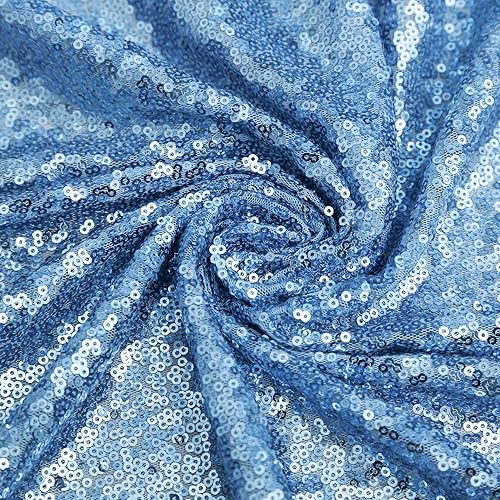 Miniatura 5 de B-COOL Sequin Tablecloth 60x102 Inch Birthday Tablecloth Baby Blue Rectangle Shimmer Durable Wedding Party Restaurant Bridal Shower Everyday Use