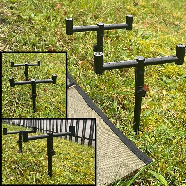 2 ROD BUZZ BAR SET BLACK WITH BAG 2 20-30CM BANK STICKS 2 13CM BARS CARP FISHING