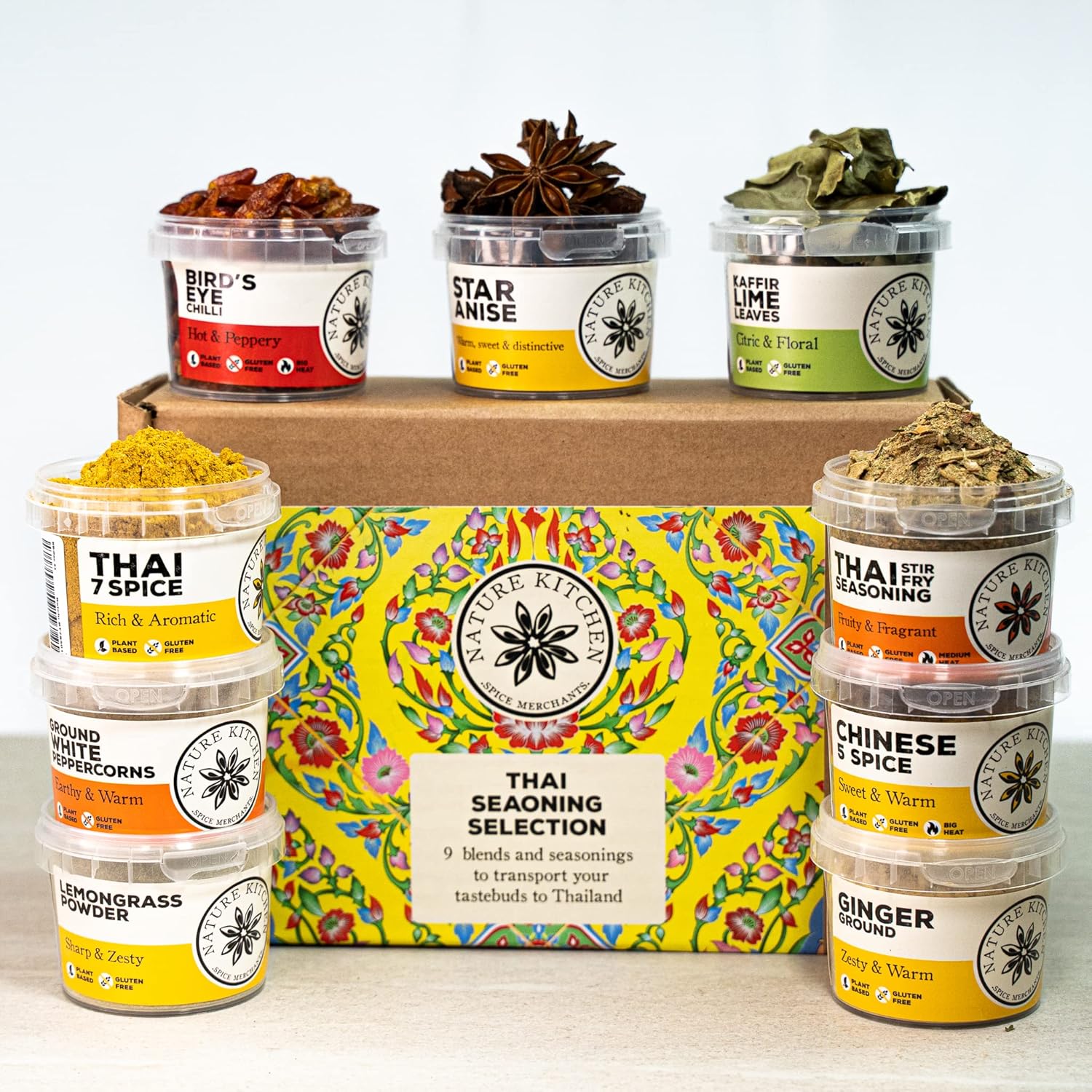 Nature Kitchen Thai Gourmet Spice Seasoning Selection Mix Gift Set. 9x