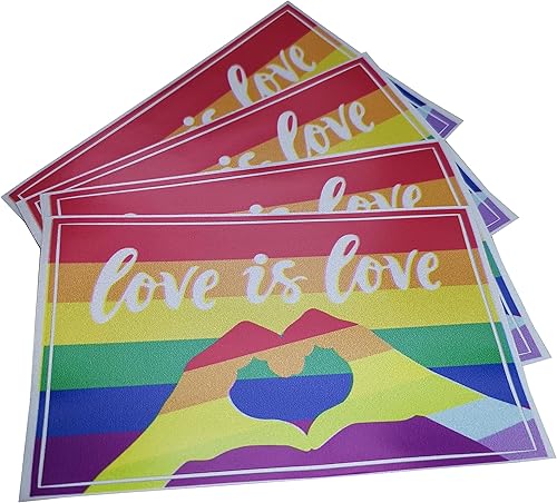 Miniatura 2 de Paquete de 4 calcomanías de bandera del orgullo, 5 x 3 pulgadas, calcomanías reflectantes LGBTQ impermeables para parachoques de coche, laptop