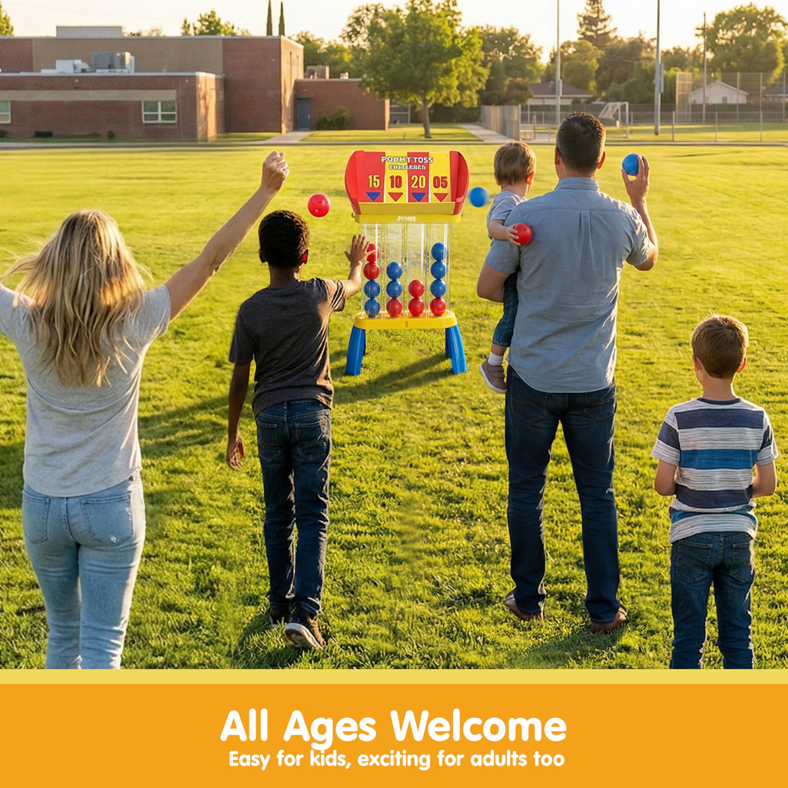 JOYIN 4-in-a-Row Floor Giant Game - Wurf- und Punktespiel für Kinder ab 3 Jahren, Indoor- und Outdoor-Hofspiele, tragbares Partyspiel für Zuhause, Rasen, Strand und Camping Essentials