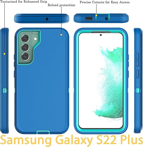 Miniatura 10 de YmhxcY Funda diseñada para Galaxy S22 Plus, a prueba de caídas, 3 en 1, duradera, a prueba de golpes, protección contra caídas, funda de goma suave