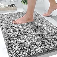Vista 17 de Yimobra Tapetes de baño lavables, de chenilla súper suave y absorbente, para suelo y alfombra, de secado rápido, antideslizante, para bañera y Beige