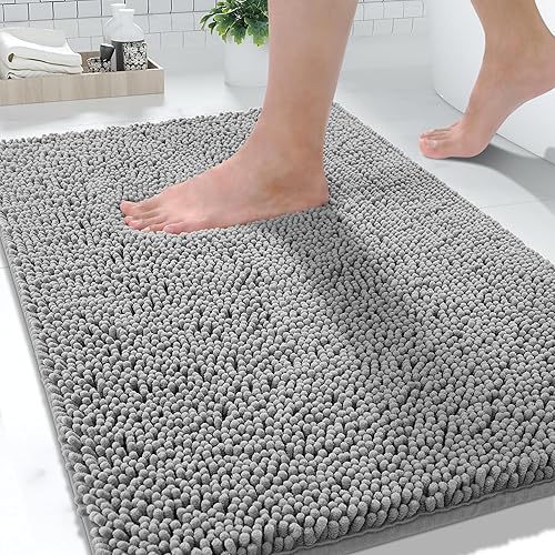Yimobra Tapetes de baño lavables, de felpilla súper suave y absorbente, para suelo y alfombra, de secado rápido, antideslizante, para bañera y