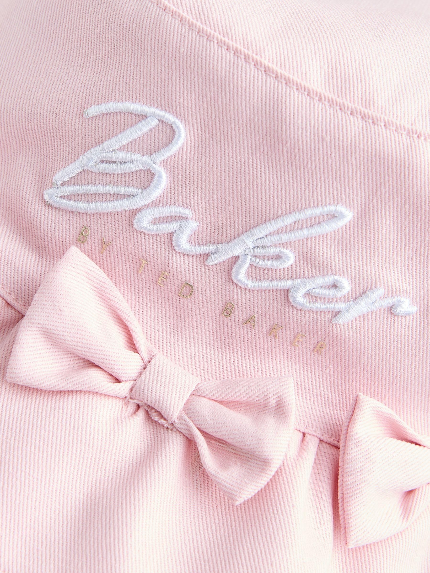 Starsze dziewczynki Różowy kapelusz wędkarski z logo Baker by Ted Baker