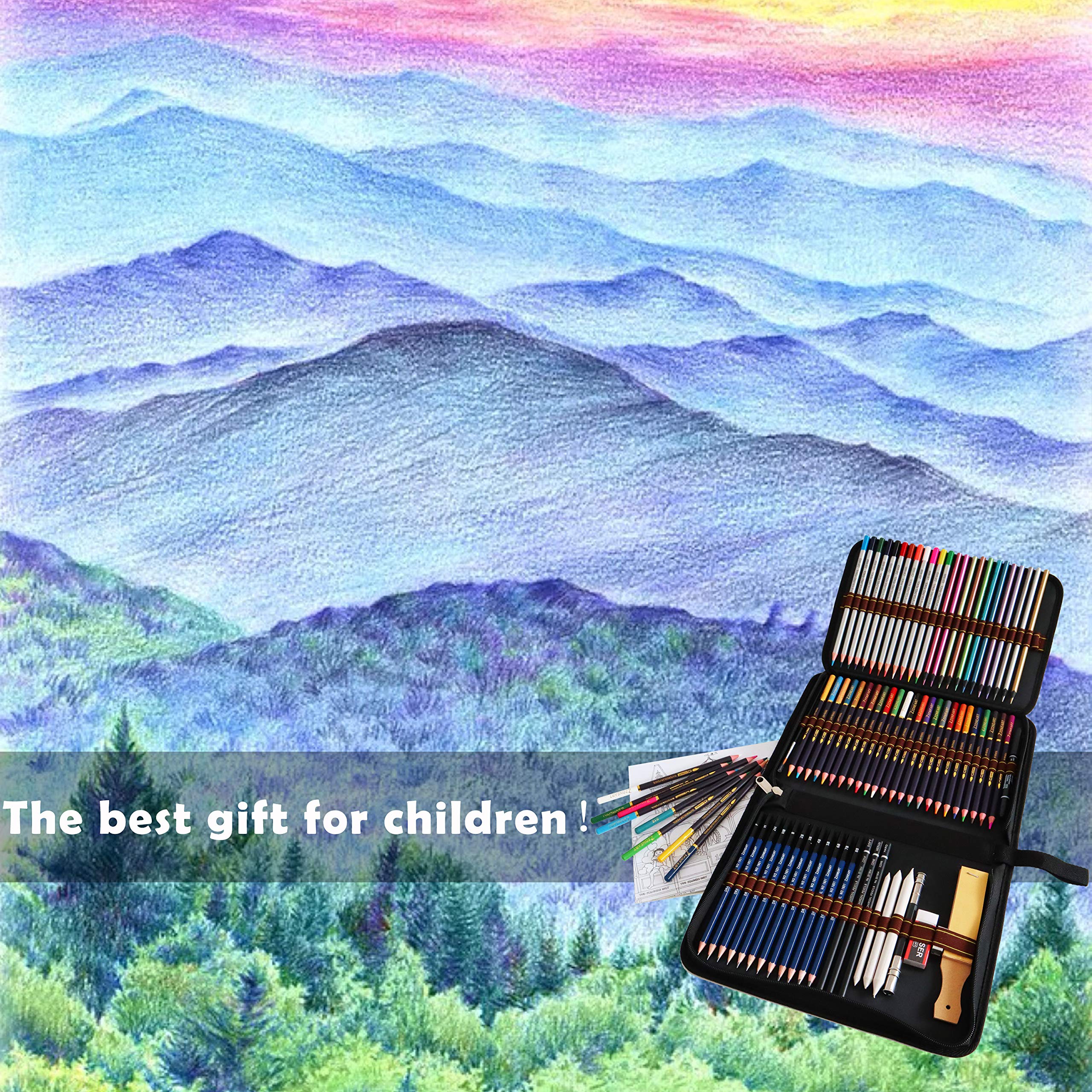 QUER Matite colorate per adulti, 24 matite acquerello, 12 matite colorate, 12 matite metalliche, 12 matite da disegno e accessori per artisti, professionisti e bambini