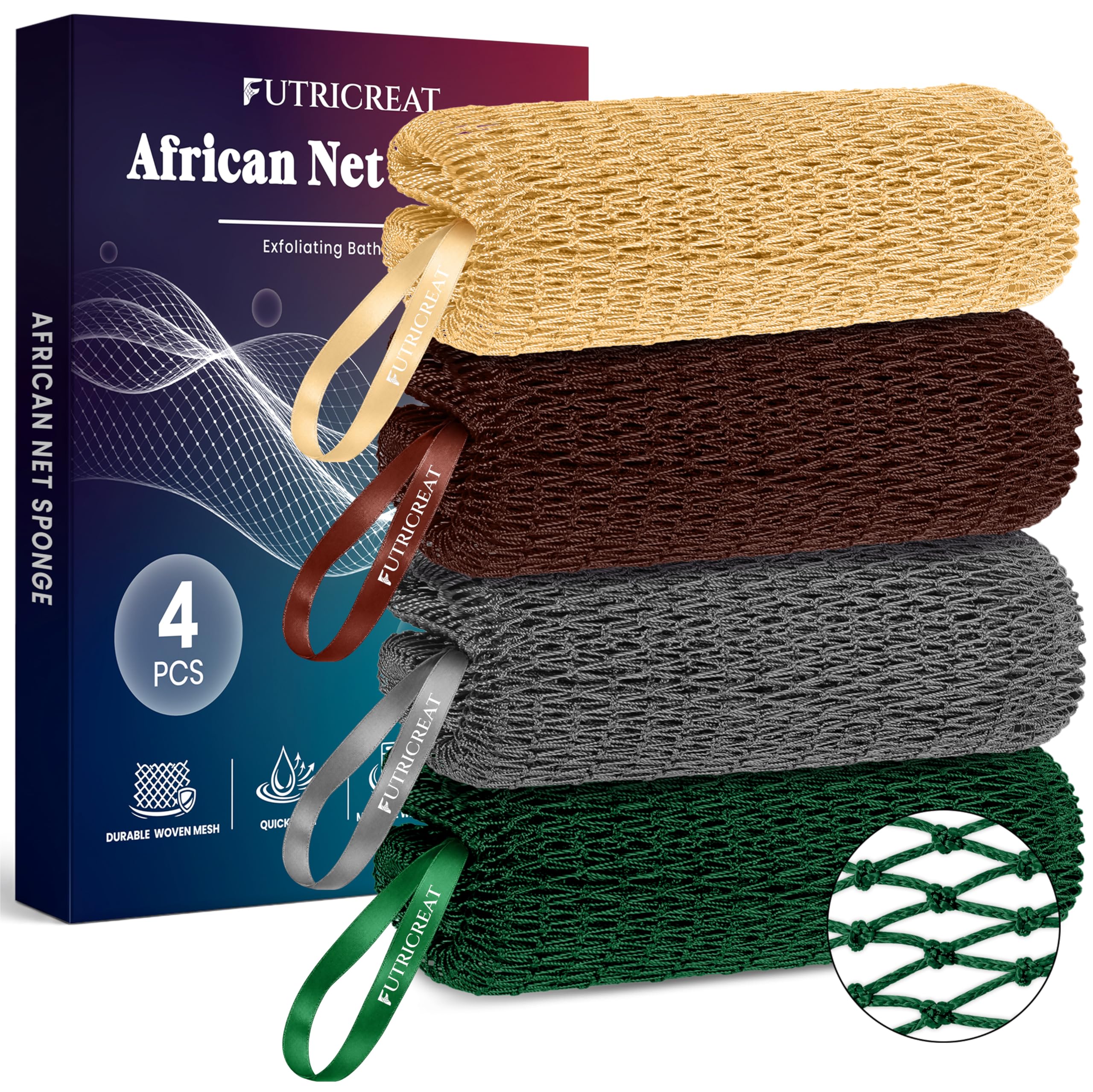 African Net Sponge - Exfoliating Back Scrubber -8