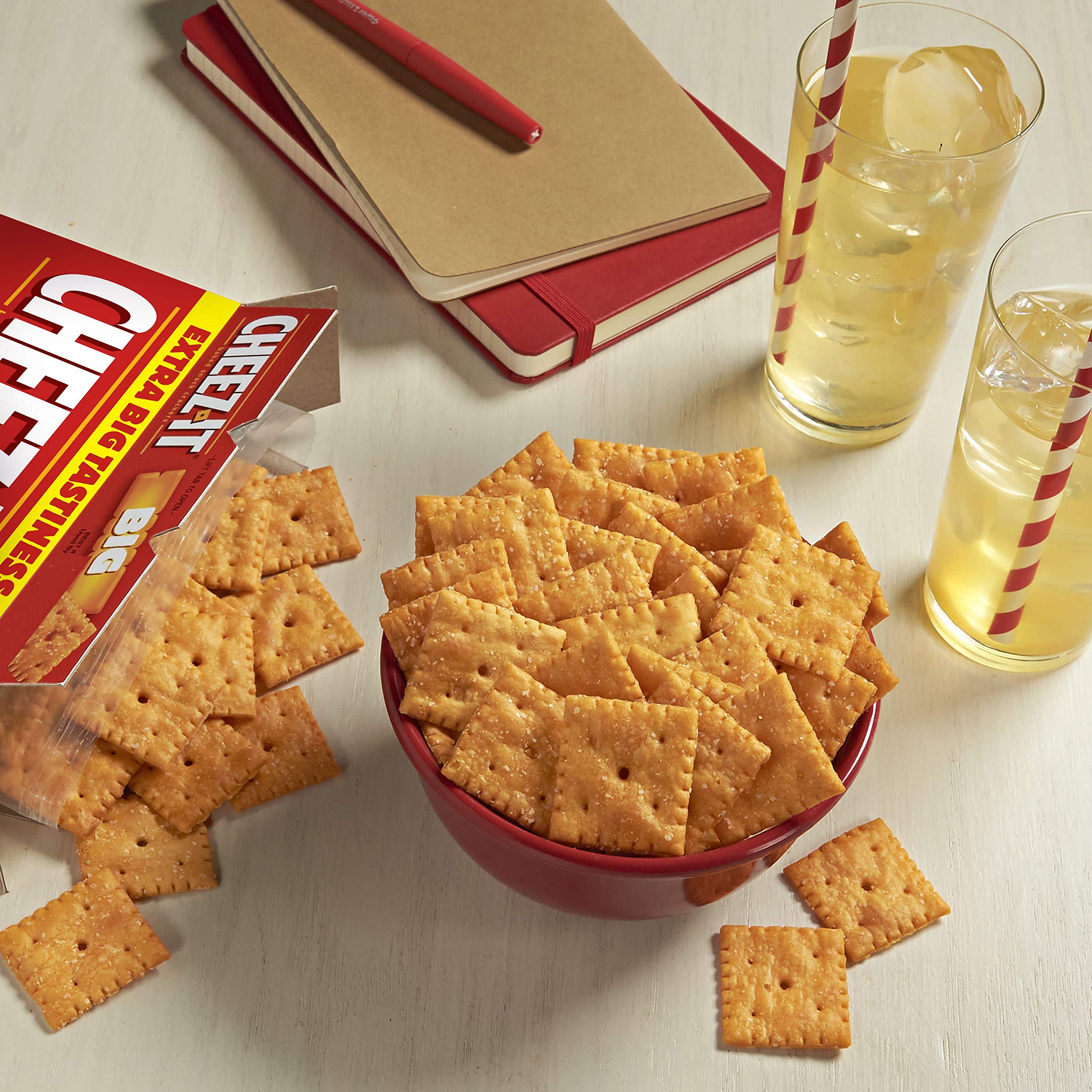 CheezIt Extra Big Cheese Crackers, Baked Snack Crackers, Office and