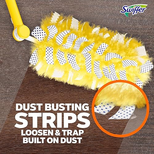 Vista 7 de Kit de Limpieza Swiffer Duster Heavy Duty, Suministros de Limpieza, Mango Extendido de 3 pies, 1 Plumero, 12 Repuestos
