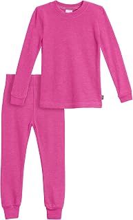 City Threads Made in USA Little Girls Thermal Underwear Set Perfect for Sensitive Skin SPD Sensory Friendly Base Layer Thermal Wear Cotton Ski Clothing for Kids Comfortable Ultra Soft, Hot Pink- 4