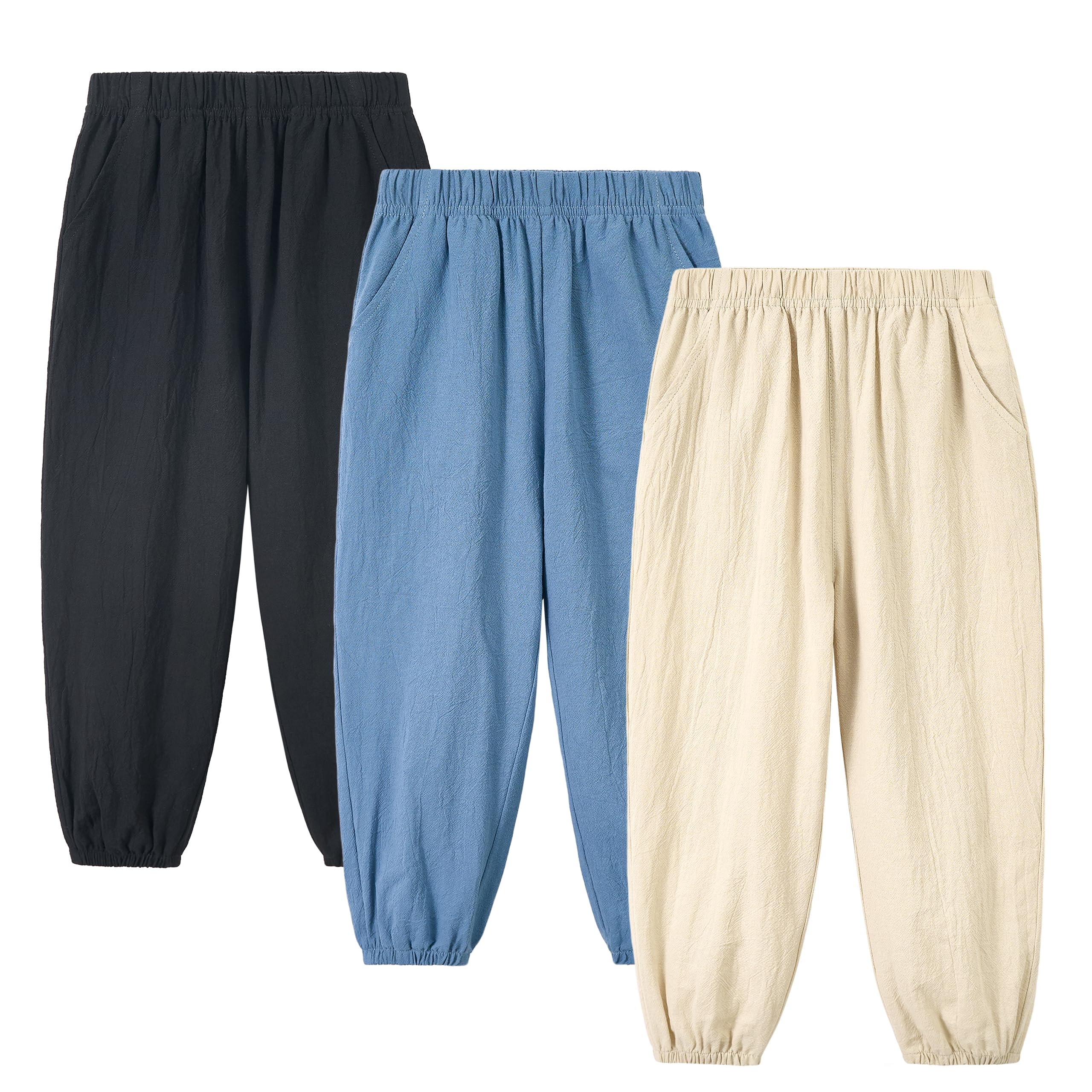 Miipat Pantalones Bebé Niña 3pcs Niño Pequeño Casual Pantalones Largos Niños Verano Suave Elástico Cintura
