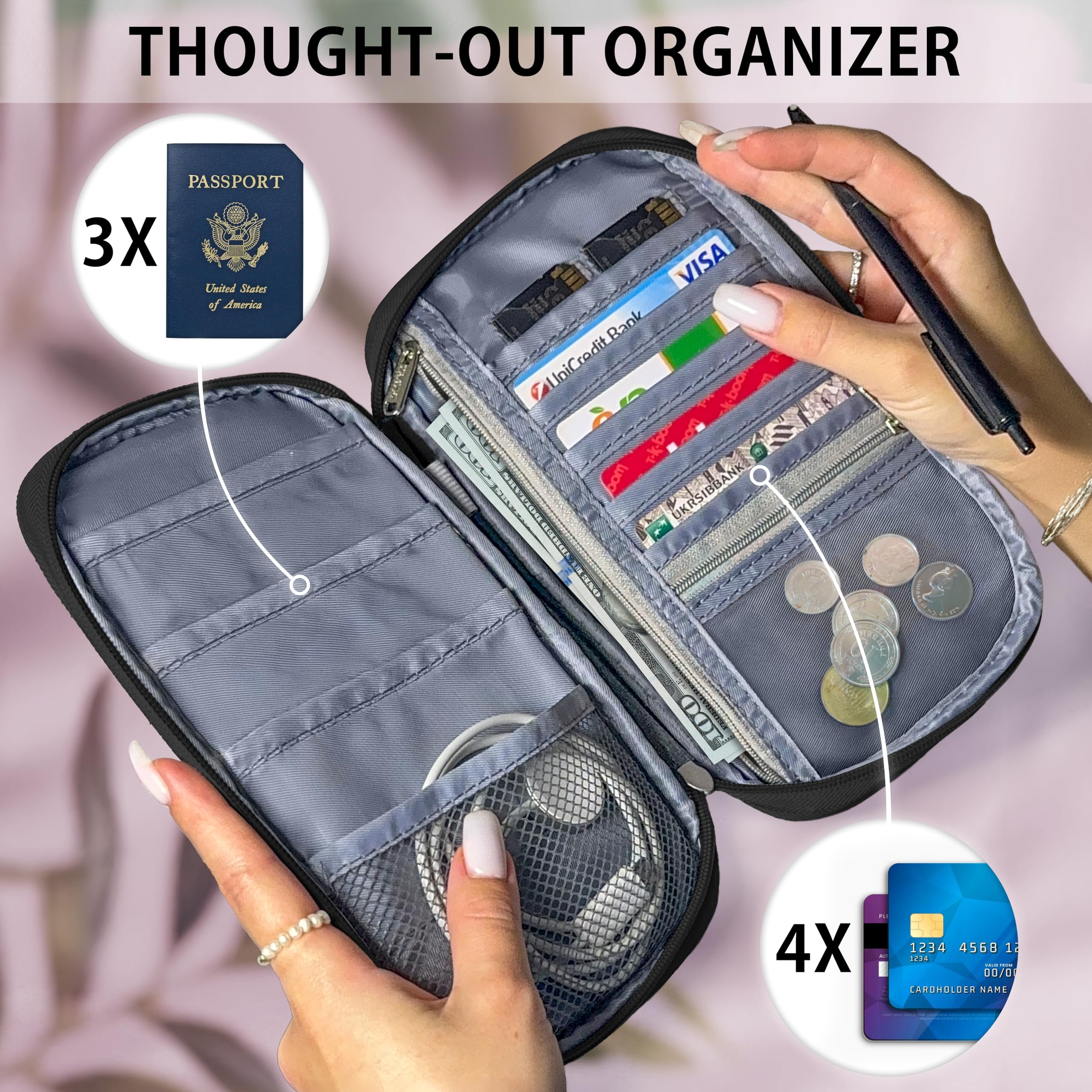 MyGadget Zamówienie_5_16, Czarny (Black), 3 Pasaportes, Minimalistyczny