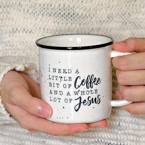 Miniatura 8 de MAINEVENT Taza de cerámica All I Need is A Little Coffee and A Whole Lot of Jesus de 11 onzas, All I Need is Coffee And A Whole Lot of Jesus