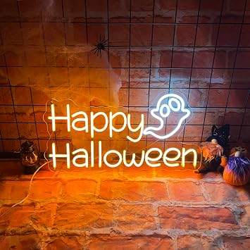 Halloween Neon Sign Led Neon Signs for Wall Decor Powered Neon Light for Outdoors Bedroom Room Spooky Decor Neon Decorations style 2