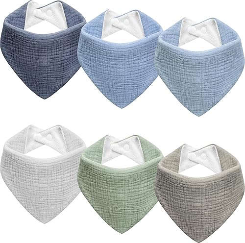 Baberos de muselina para bebé, baberos de bandana para babeo para bebés niñas y niños, recién nacidos, niños pequeños, babeo y dentición Azul
