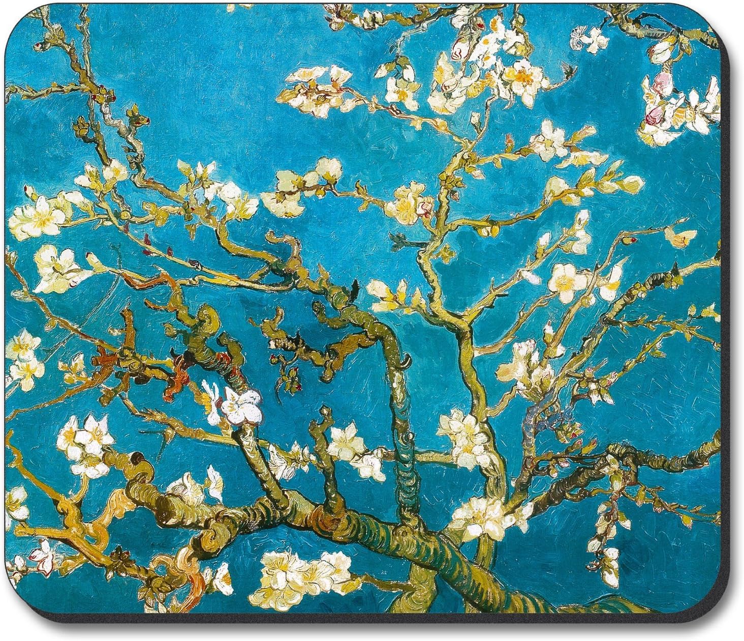 Art Plates Brand Mouse Pad with Vincent Van Gogh - Almond Blossoms design