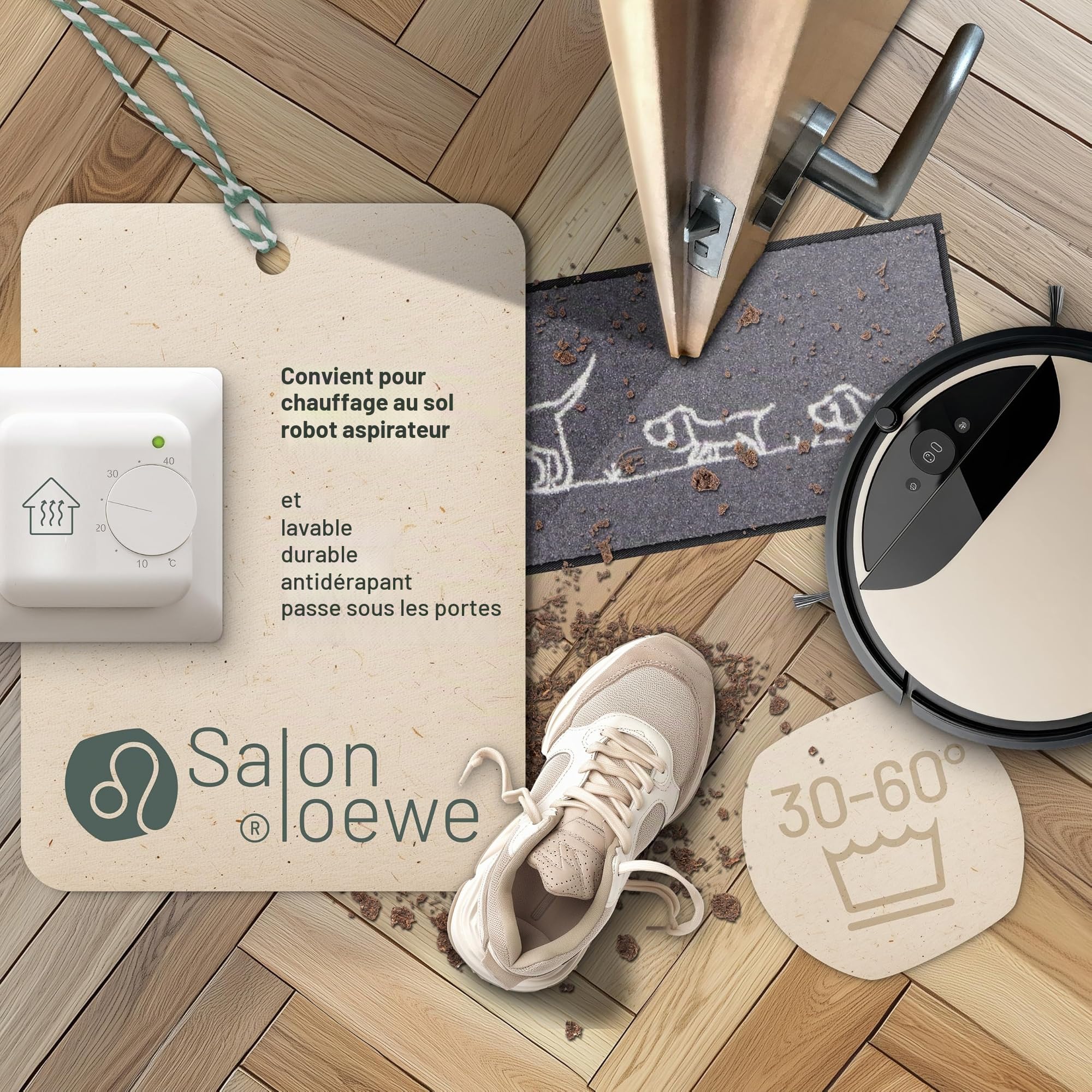 Salonloewe Mini paillasson et paillasson pour intérieur 30 x 75 cm