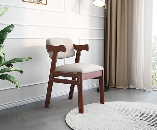 Vista 3 de Silla de estudio para niños Silla de madera de goma Altura ajustable Comedor/Oficina/Ocio Silla (marrón)