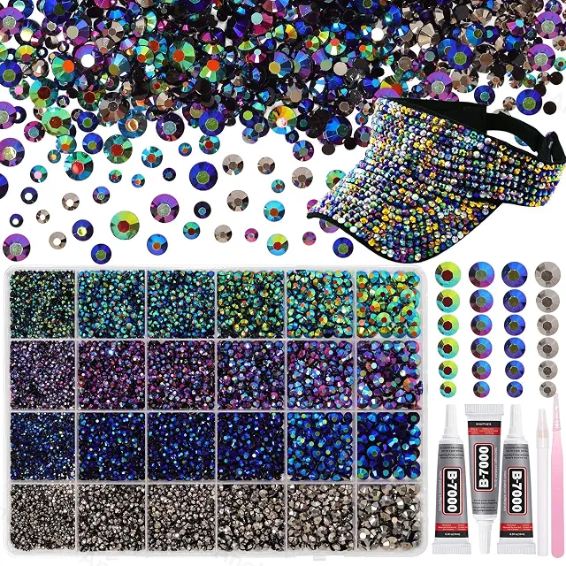 Nail Rhinestones Gems Blue Purple