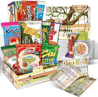 Midi Snack Box | Extraordinary Present for Special Moments | Multipack Hamper Gift of Sweet Candy | American Alike Old Fashioned Retro Turkish Treats | Mystical Forest Themed Box | 11 Full-Size Snacks