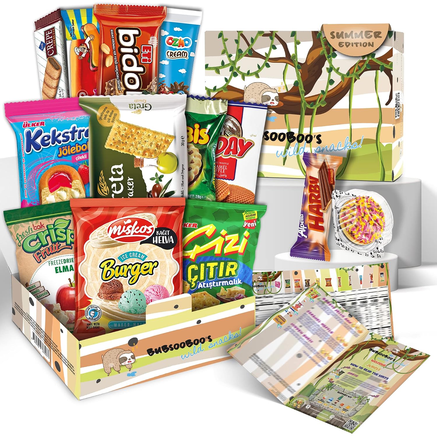 Midi International Snack Box (Mystical Forest Themed) | Snacks Variety Pack of International Treats and Candies | Foreign Snack Box Offering Unique Tasting Experience | Exotic Snacks From Around the World | Giftable Mix Care Pack of Turkish Candies | 12 Full-Size Snacks
