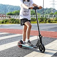 Vista 4 de Classic Foldable Electric Scooter for Kids, Bright Front Lights, Shining Pedal Lights, LED Display, Dual Brakes 150W Motor Kids Electric Scooter