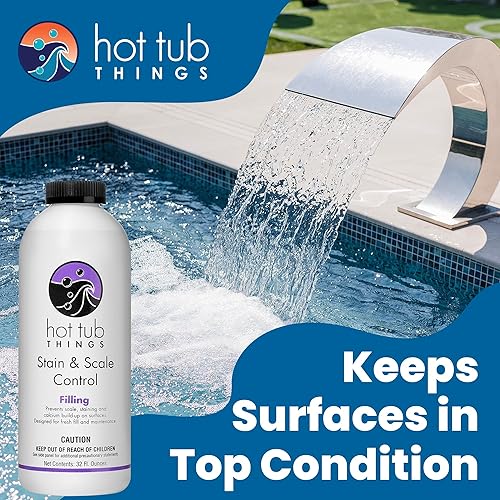 Miniatura 4 de Hot Tub Things Control de manchas y escalas, 32 onzas, evita la decoloración y las manchas de la superficie del spa
