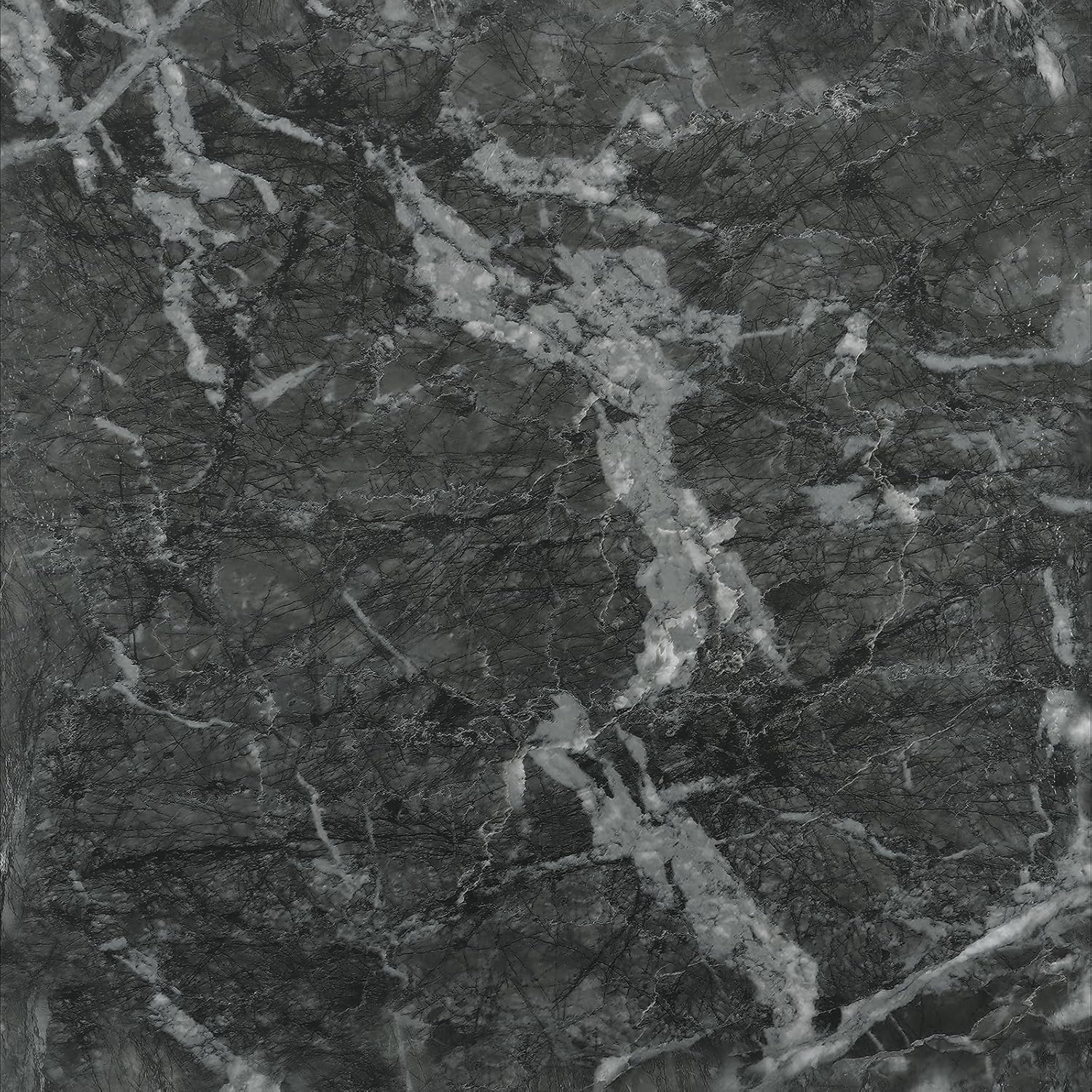 VaryStyle 18-Sheet Vinyl Flooring Peel and Stick Floor Tile Black Grey Slate Marble Tiles for Bathroom Waterproof Removable Thick Floor Covering 12"x12" Temporary Flooring for Renter Bedroom Basement