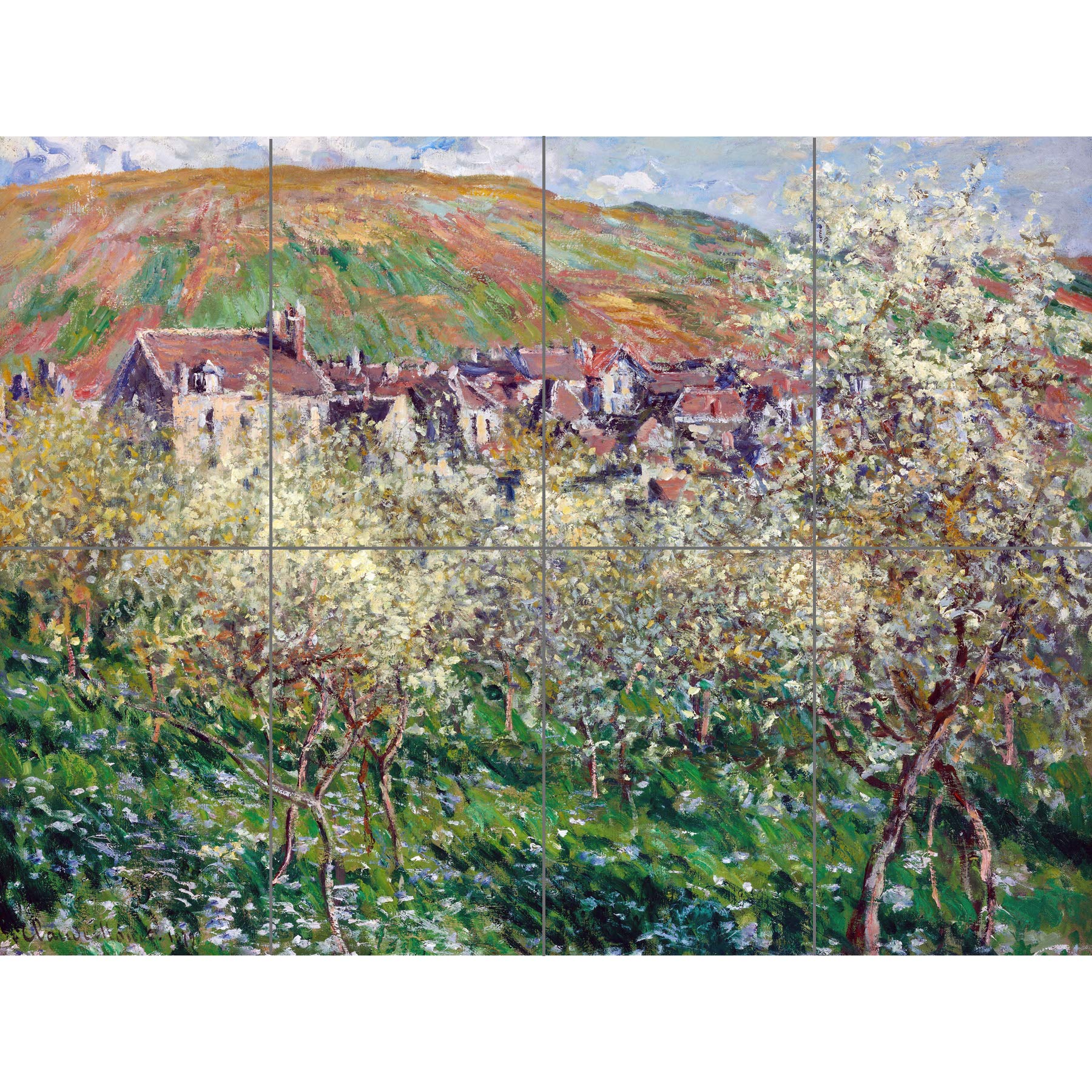 Artery8 Claude Monet Flowering Plum Trees XL Giant Panel Poster (8 Sections)