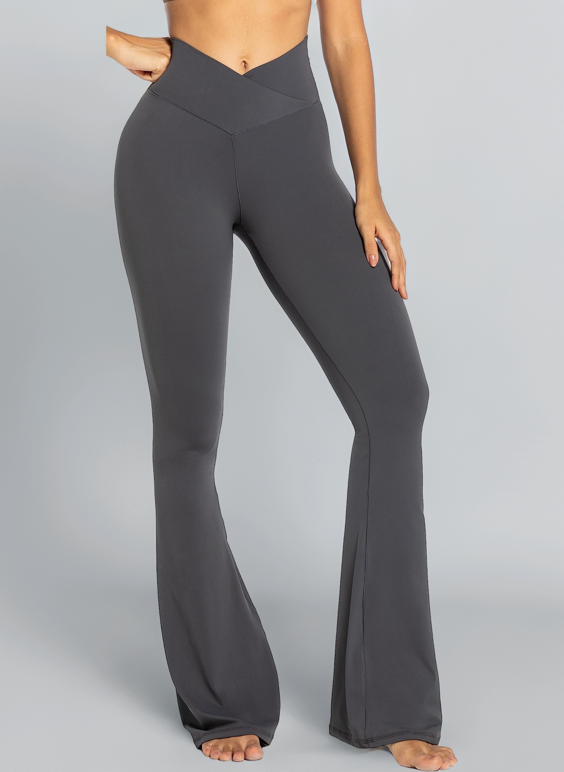 Sunzel Flare Leggings, Crossover Yoga Pants with Tummy Control, High-Waisted and Wide Leg