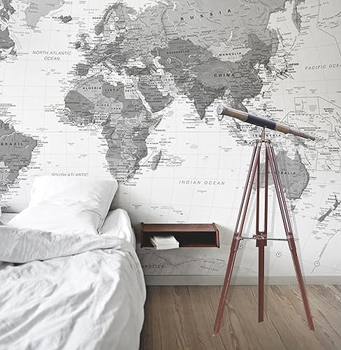 Miniatura 7 de Telescopio antiguo de cuero negro soporte de madera telescopios educativos reales marinos con trípode para decoración del hogar y la oficina