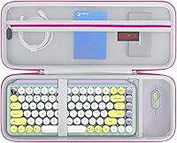Vista 8 de Elonbo Estuche rígido de transporte para teclado inalámbrico mecánico Logitech POP, portátil, Bluetooth, teclado externo, bolsa de viaje, bolsillo
