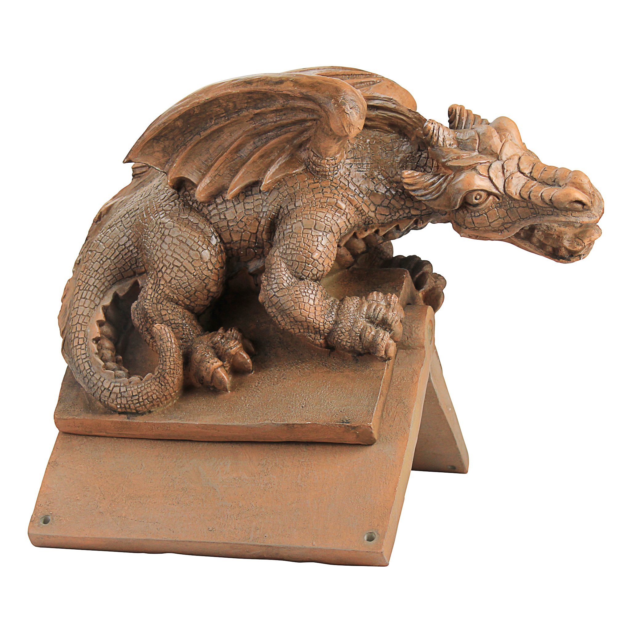 Design ToscanoNG30667 Apex, the Winged Dragon Sculptural Roof Cresting, Brown
