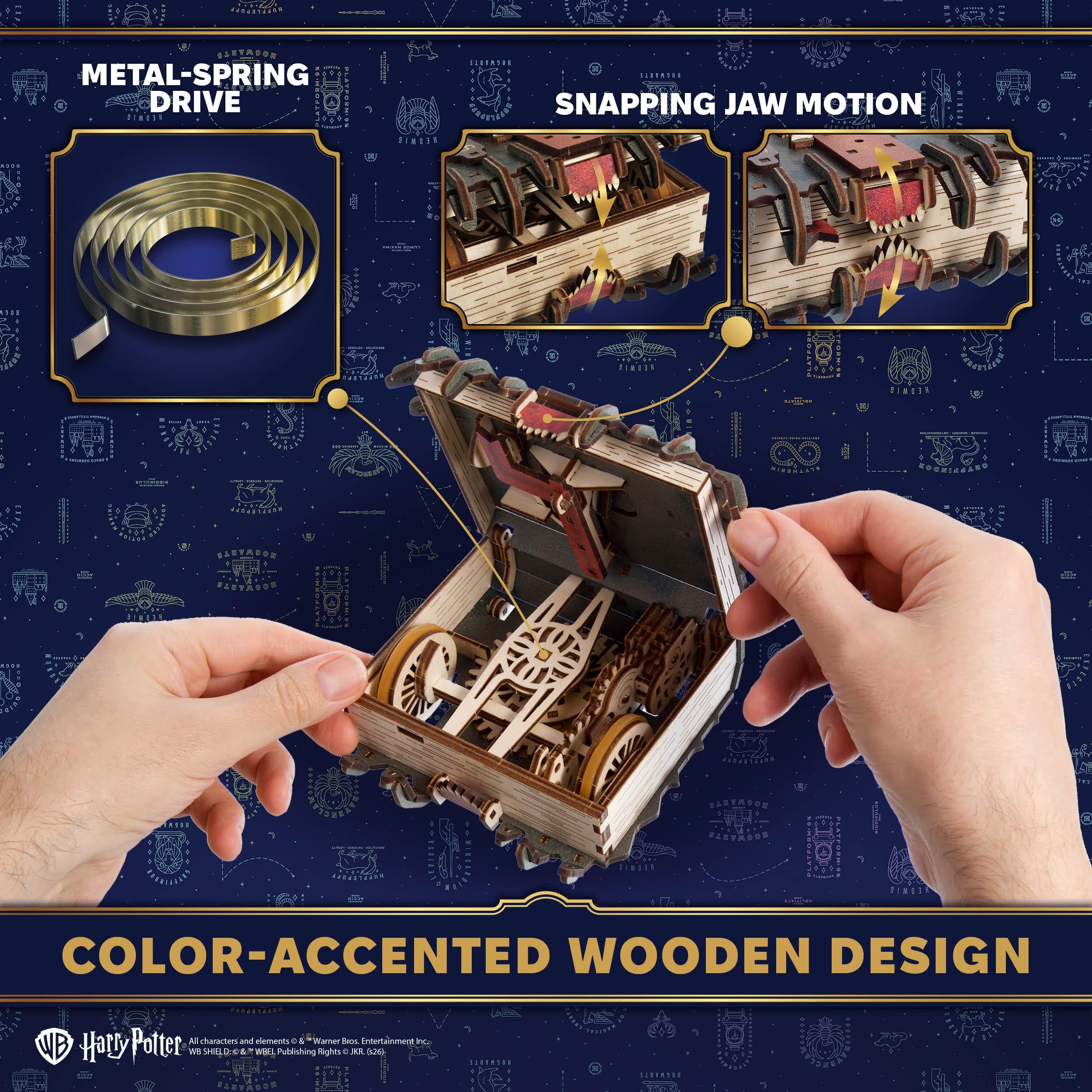 UGEARS Harry Potter das Monsterbuch der Monster - 3D Holzpuzzle Erwachsene, Modellbausatz Erwachsenen, DIY, Mechanisches 3D Puzzle Erwachsene, das Perfekte Geburtstagsgeschenk Mann, Magic Holz