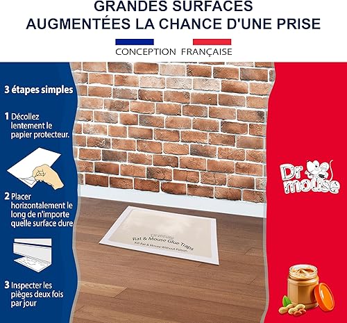 Miniatura 6 de Dr Mouse - Trampa de pegamento para ratones e insectos - Paquete de 12 trampas para ratones - Tablero de pegamento - Bandeja adhesiva para atrapar