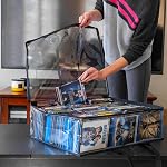 Besti Blu Ray Organisateur de cas, ensemble de 2 Sacs en plastique transparents avec poignées pour stocker Blurays, DVDs, CDs, Sacs de rangement pour valises de jeux vidéo, tient jusqu'à 90 Bluray et 60 DVD Affaires (noires)