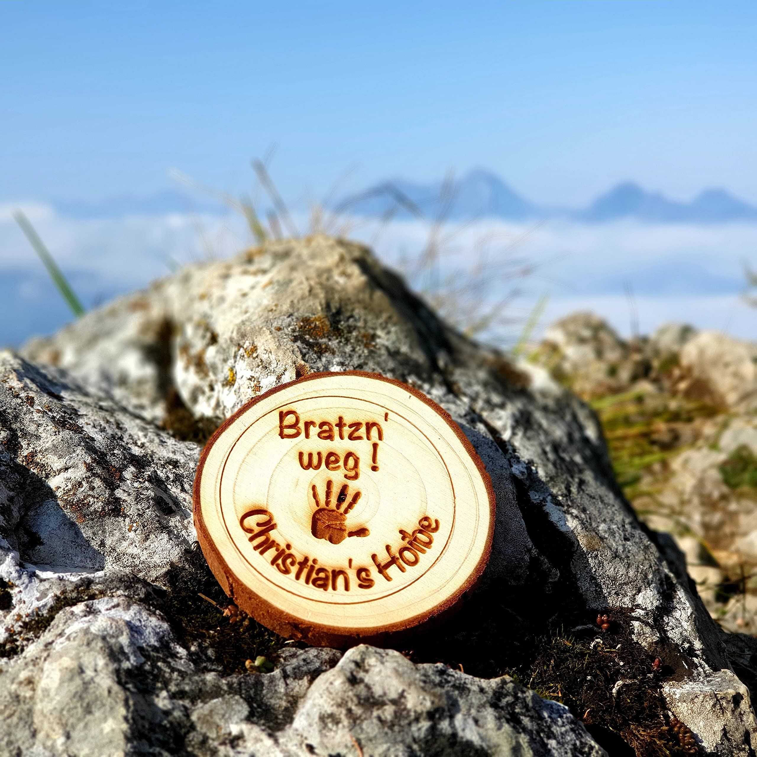 Holz Untersetzer für Gläser - Pfoten weg mein Bier - personalisierbar - Weihnachtsgeschenk