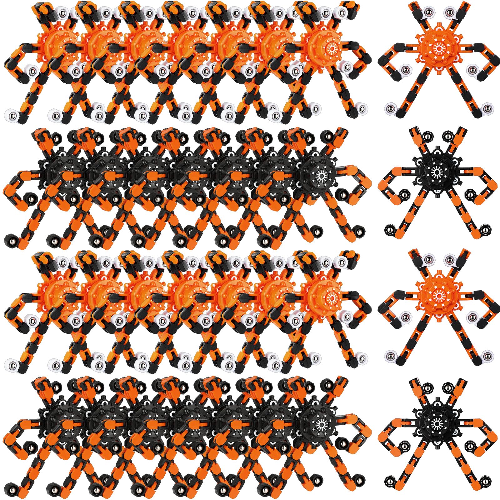 Zhanmai 32 Pcs Halloween Transformable Fidget Spinners Toys for Kids and Adults, Stress Relief Sensory Fidget Toys Girls Boys Age 8-13 Fingertip Gyros Halloween Party Favors Birthday Gifts