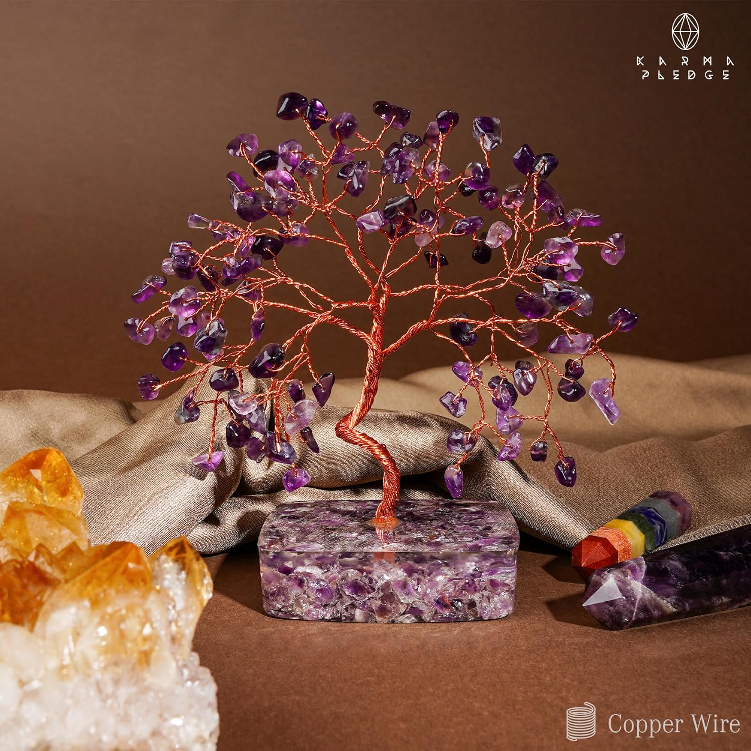 Amethyst Crystal Tree of Life Birthday Gifts for Women, Men, Friends, Handmade Chakra Healing Crystals Tree for Home Office Decor, Positivity, Good Luck, Money, Unique Gifts for Her Sister, Mom, Dad - Image 5