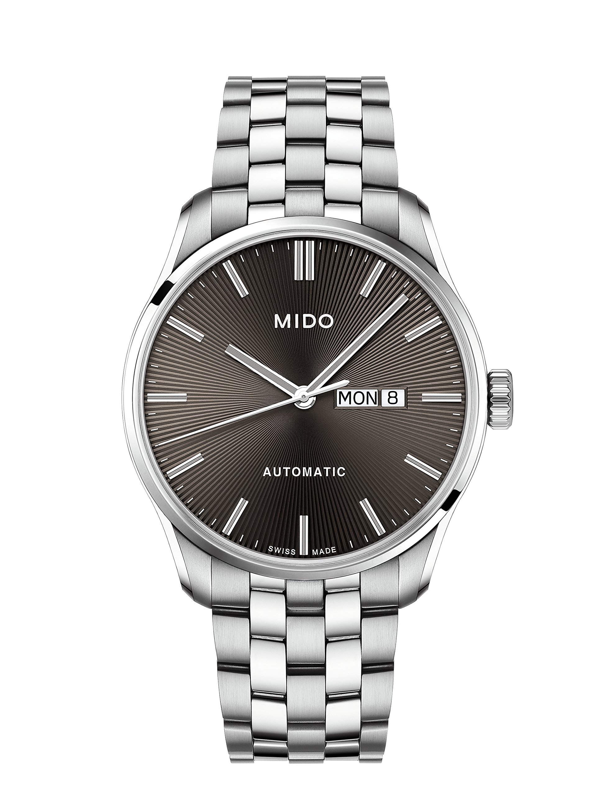 MIDOWatch Men Belluna Sunray Automatic Mido Caliber 80 (Base ETA C07.621) Watch, Anthracite