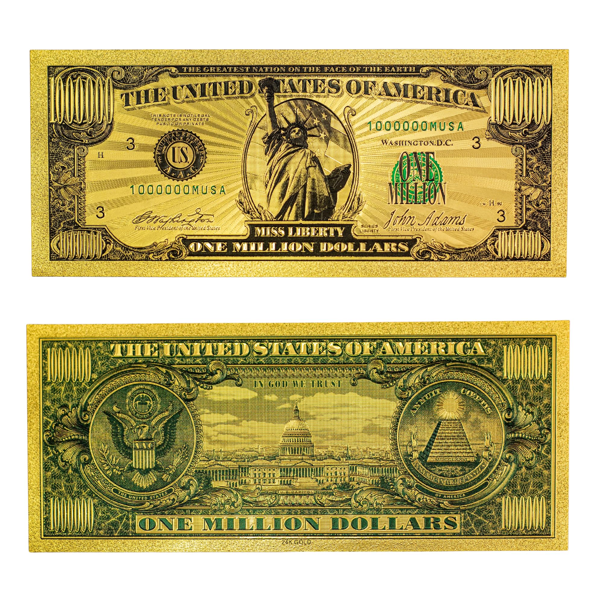 Vital Goods5 PCS One Million Gold Dollar Bill Bookmarks - Cool Bookmarks for Women, Men, Students & Readers - Unique Book Reading Accessories