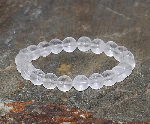Miniatura 2 de 8mm Milky Clear Quartz Crystal Bracelet, Yoga Wrist Mala Beads, Meditation Jewelry, Milk, Master Healer - Clarity - Healing for All Chakras