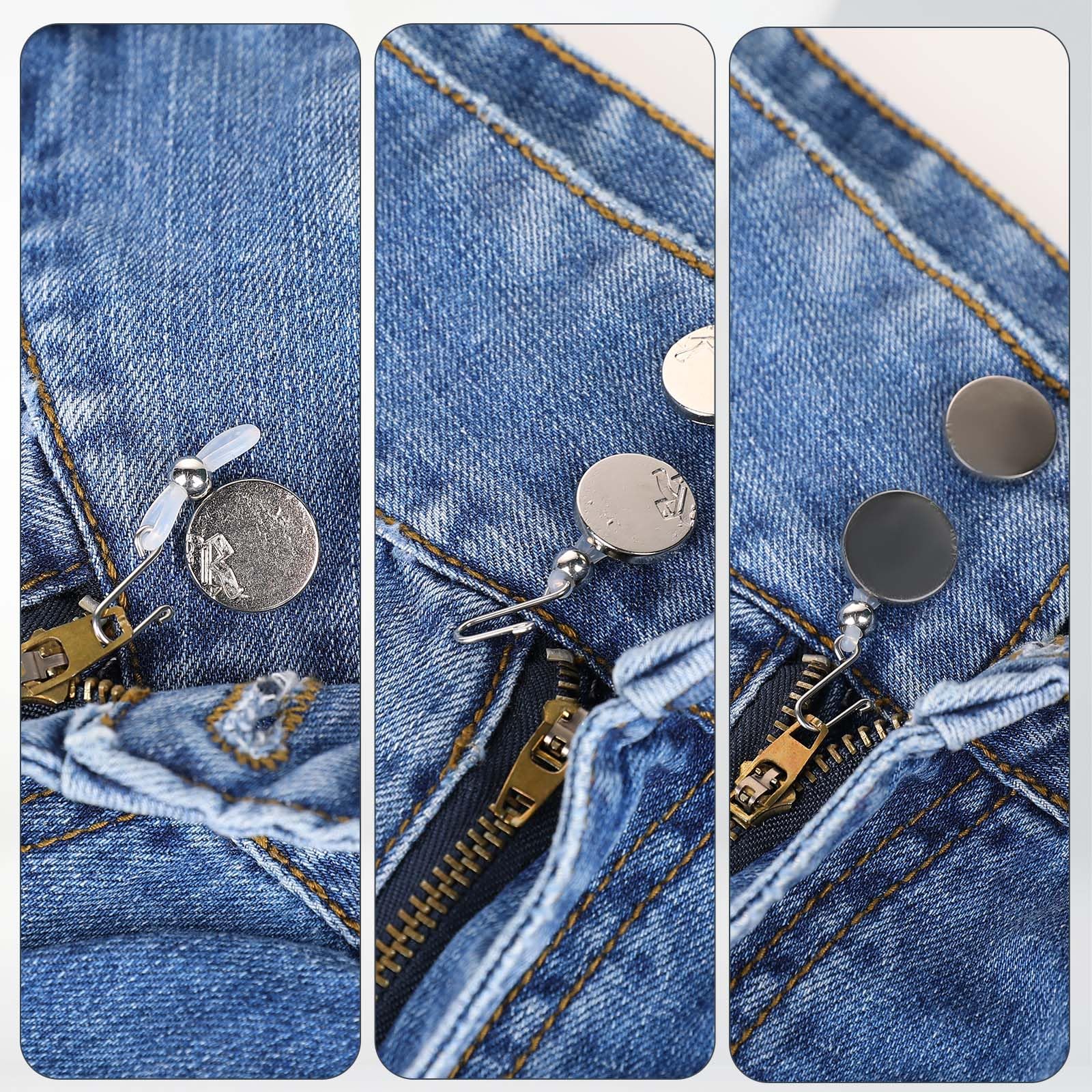 HOBBIESAY Support De Fermeture éclair En Fer - 50 Pièces 2 Couleurs Avec Anneaux En Caoutchuch - Maintient La Fermeture Sur Le Pantalon