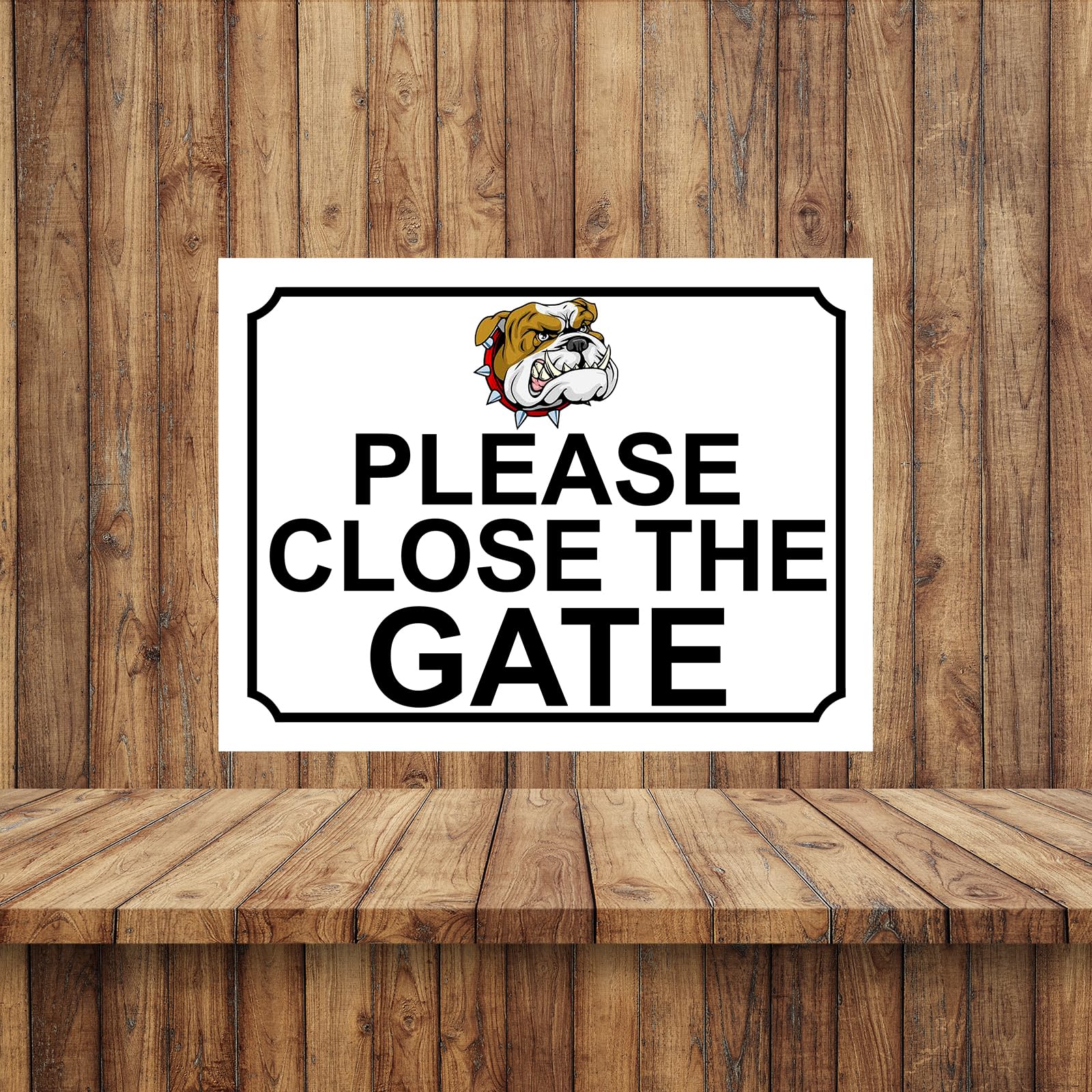 PLEASE CLOSE THE GATE ANGRY DOG THEME METAL SIGN 267MM X 200MM (133H1L) LARGE 10" X 8" - Image 2