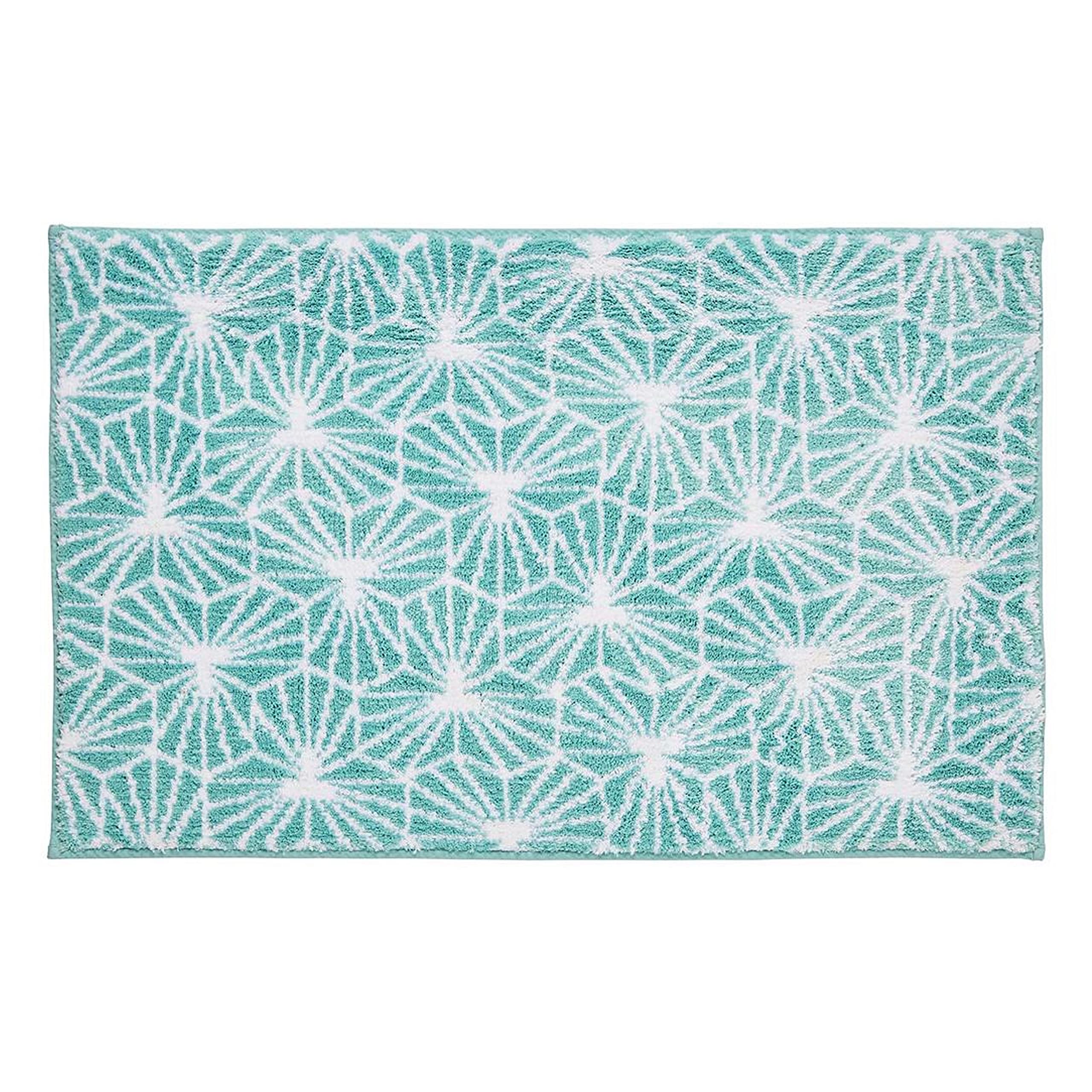 Allure Bath Fashions - Bath Mat - Jacquard Geometric - Duck Egg - 50 x 80cm